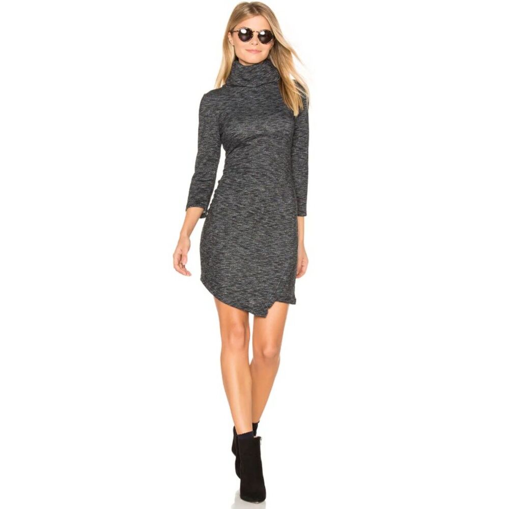 JACK by BB DAKOTA Marled Gray & Black Sz Medium Cowl Neck NOLAN Style Mini Dress